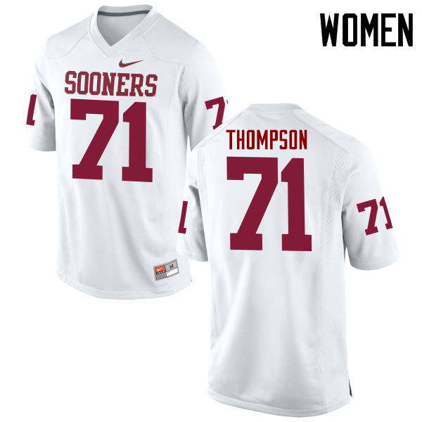 Women Oklahoma Sooners #71 Tyrus Thompson College Football Jerseys Game-White